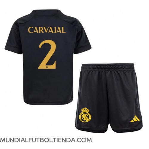 Camiseta Real Madrid Daniel Carvajal #2 Tercera Equipación Replica 2023-24 para niños mangas cortas (+ Pantalones cortos)